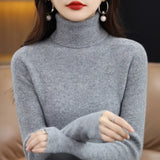 Fongt Autumn Winter New Turtleneck Sweater Set Slim Thin Close-Fitting Knit Bottom With Coat Money-Outfit