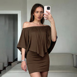 Fongt Irregular Metal Buckle Hanging Neck PU Leather Unilateral Sleeve Leather 2025 Spring And Autumn New Women's Clothing