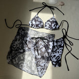 2024 New Movie Character Three-Piece Mesh Dress Swimsuit