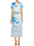 Fashion Casual Suit Women's 2025 New High-End Women's Clothing Print High-Waist Short-Sleeved Skirt