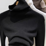 Fongt Soft-Sleeved Turtleneck Sweater Female Jacket In The 2024 Autumn And Winter Pile Collar Knitted Bottom Shirt