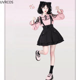 Women Shirts Lolita Y2K Cute Japanese Style Blouse Elegant Long Sleeve Sweet Tops Casual Office Ladies Aesthetic Shirt-Outfit