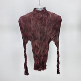 Fongt Wrinkled Women's Cul-De-Scress T-Shirt Blouse Femininity Half-High Collar Design Sense Fashion Hit-And-Dial Shirt