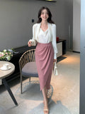 Fongt Xixi 2025 Spring New Temperament Commuting High Waist Half-Body Dress Design Packed Fishtail Dress 85126