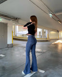 Street Retro Hip Flared Pants-Outfit