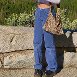 Corduroy Plain Casual Straight Pants-Outfit