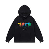 Rainbow Gradient Letter Tiger Head Printing Ins Trendy Sweater Trousers Jogging Suit-Outfit