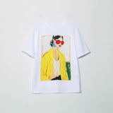 Fongt 2023 New Women's Round Collar Short Sleeve Contrast Color Print T-Shirt 5644156 910-Outfit