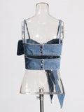 Fongt Trendy Set 2025 Autumn And Winter Bow Tie With Cowboy Vest High-Waist Jeans Two-Set Women