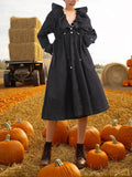 Fongt Female Senior Sense Long Summer 2024 New Casual Rope V Collar Women's Small Long Coat-Outfit