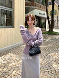 Fongt Special Price Does Not Return] Xiu Xixi 2025 Autumn Long-Sleeved V-Neck Flower Knitted Woolen Woman 25370