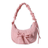 Aesthetic Bow Knot Stitching Shoulder Bag-Outfit