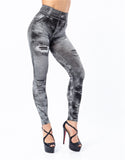 Imitation Denim Super Stretch Cropped