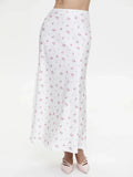 Satin Floral Midi Skirt-Outfit