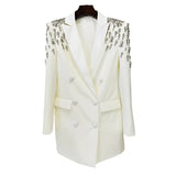 Fongt Star Fashion New Hand Gorgeous Heavy Industry Nails And Drills Long Blazer