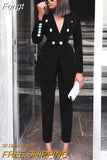 Summer Sets for Women 2023 New Navy Blue V Neck Long Sleeve Sexy 2 Piece Set Outfits High Quality Two Piece Set