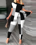Independent Station Spring And Summer Printing Fashion Suit 2-Piece Set For Women-Outfit