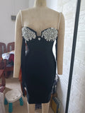 Hot Shiny Water Drill Nail Beaded Bow Tie Dress Exquisite Gorgeous Bandage