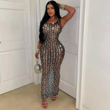 Fashion Women Sexy Mesh Perspective Dress Long-Outfit
