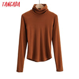 Women 2020 Fashion Solid Crop Turtleneck Knitted Sweater jumper big strethy Slim Pullovers Chic Tops