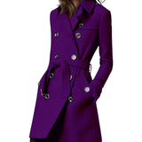 Fongt Autumn And Winter New Explosion Long Hair The Female Coat To Collect The Belt With Double Buckle Coat