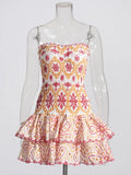 Embroidered Design Tube Ruched Mini Dress-Outfit