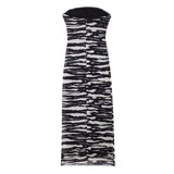 Fongt New Women's First-Word Screen Printing Dress Folds