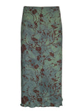 floral mesh midi