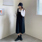 Fongt Suit Female Autumn 2024 New Retro Design Feeling Strap Skirt Round Collar Loose White Jacket Two Sets-Outfit