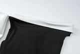 Black Ribbon Off-shoulder Maxi Dress-Outfit
