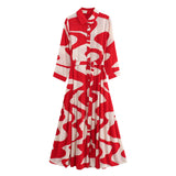 New Printed Belt Decorated With Long Dress 2183061-Outfit