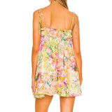 Fongt Women's Temperament Print Lace-Up Short Flounce Winter Dress