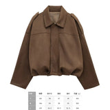 Fongt Women's 2025 New Bat Sleeve Loose-Fitting Velvet Bomber Jacket Jacket
