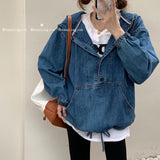 Spring Women Denim Cropped Jacket Female Pockets Jean Jackets Ladies 2023 New Fashion Button Casual Solid