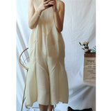 shows thin elastic foreign style dress covering flesh design feeling pregnant women can wear pleated flower bud