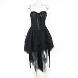 New WY23108 Autumn Dress Is Dark, Stylish, Sexy, Slim And Slim, And Goth Wears The Waist, Wears The Chest, Drags The Skirt.-Outfit