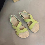 Fongt Flat-Soled Sandals Women 2024 New External Dress With Skirt Fairy Wind Leisure Beach Beach Roman