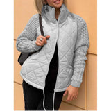 Fongt 2025 New Fashion Zip Long Sleeve Collar Women's Cotton Jacket