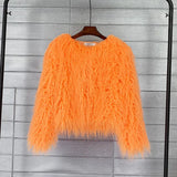 Fur Faux Korean Style Solid Color Tan
