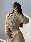 Women's Sweater Long Sleeve Top Pullover Slim O Neck Jumper 2023 Autumn Winter Clothes Streetwear Blue Female