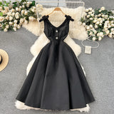 Fongt Luxury Banquet High-End Court Style Dress Temperament V Receive Waist Thin High-End Exquisite Dress