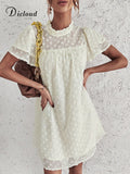 Spring Retro Mini Dress Women Floral Boho Chiffon Dresses Elegant Party Day Sundress Sexy Chic Ladies Summer 2022