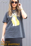 Graphic T-shirts 2023 Summer Women Clothing Vintage Chic Short Sleeve Korean Style T-shirt Womens Casual Tees
