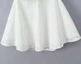 White Doily Pattern Cami Mini Dress-Outfit