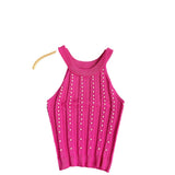Blouse Heavy Industry Nail Beads To Repair Short Elastic Knitted Shirt Temperament Slings Ocean Hanging