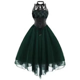 Fongt Summer Round Round Neckt Sexy Temperament Bumpy Personality Chiffon Solid Color Retro Sleeveless Dress