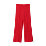Fongt Women's 2025 Summer New Fashion Button Vest Straight Pants Set