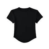 Trendy Women's Basic Short-Sleeved T-Shirt Summer Spicy Girls Small Round Collar Short Style Thin Tight Blouse-Outfit