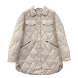 In 2024 Autumn And Winter New Light Down Jacket Female Diamond Lattice Collar Temperament Show Thin White Duck Down Coat Tide-Outfit
