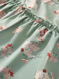 Floral Print Ruffle Mini Skirt-Outfit